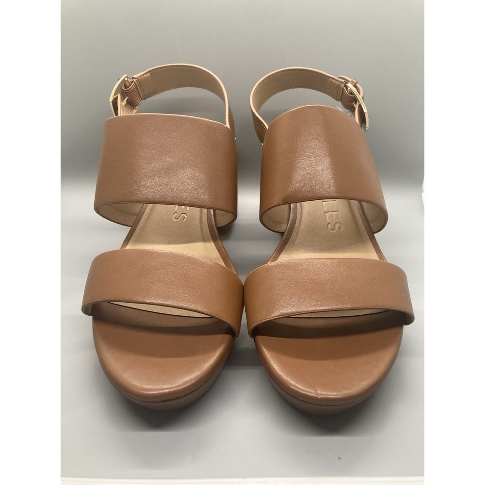 NWT Aerosoles Camera Women's Platform Block Heel Sandals Brown Open Toe Size 10